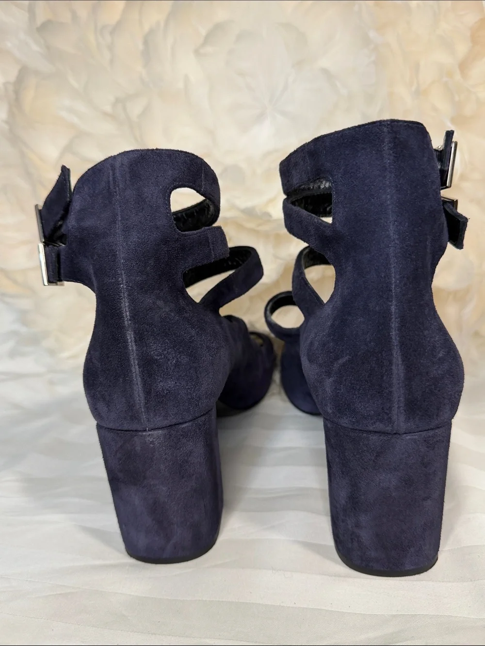 Saint Laurent Paris Navy Suede Multi-Strap Cage Sandals – Size 41